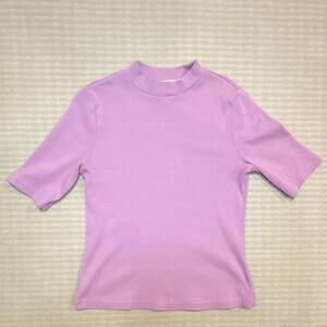 Maeve Anthropologie Purple Knit Mock Neck Short Sleeve Size M women